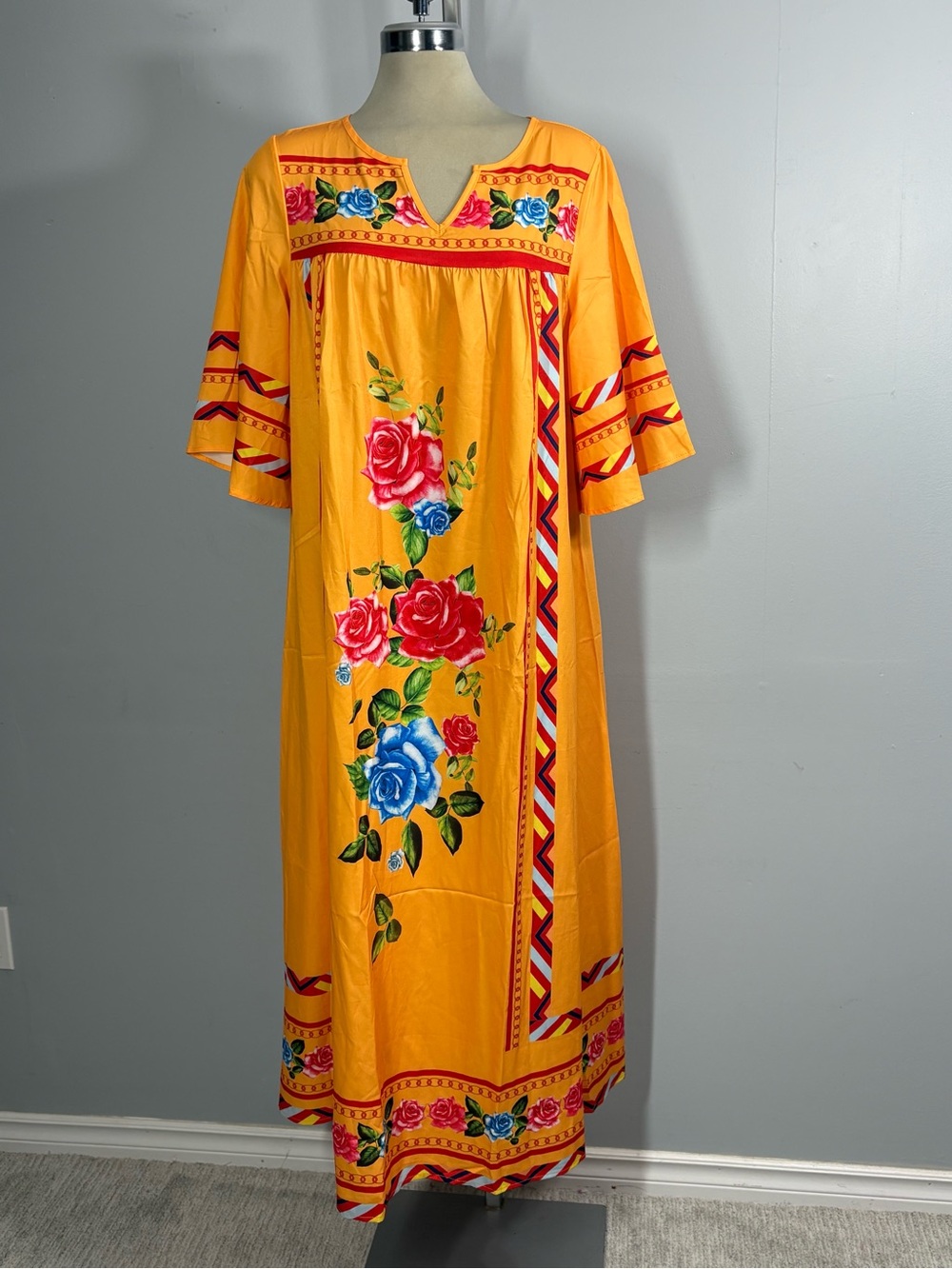 Sunshine Floral Embroidered Maxi Dress